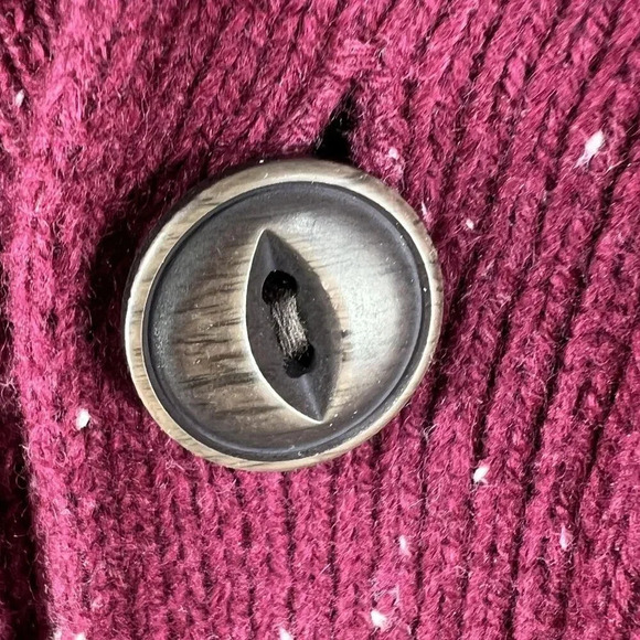 VTG  Y2K 90s Gap Mens L Burgundy Cardigan Sweater Pockets Wool Blend Grandpacore - Picture 12 of 16